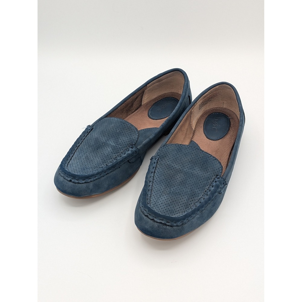 b.o.c.‎ Loafers 8.5 Blue Perforated Faux Suede Preppy Business Casual Capsule